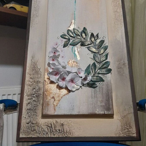Mixed Media Art Painting New 110x40 cm