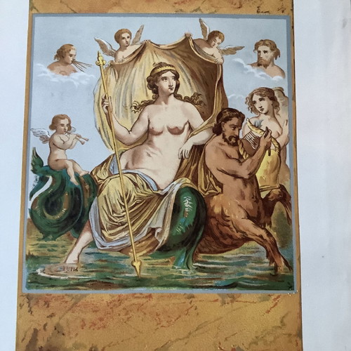 Amphitrite lithograph used, sea deity of Greek mythology