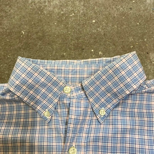 Ralph Lauren Longsleeve Shirt L, light blue white pink checked, black logo
