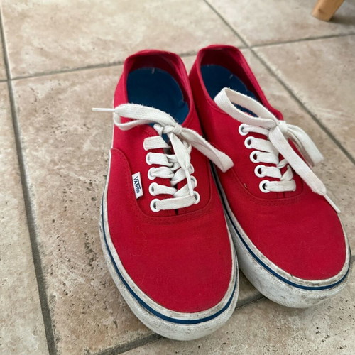 Vans red platform shoes size 39