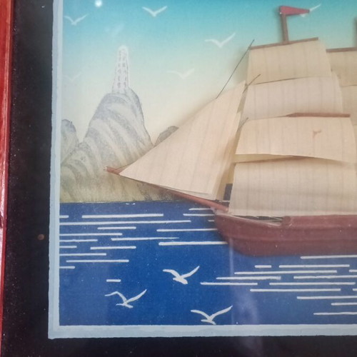 Vintage 3D framed art like new, 24x18 cm