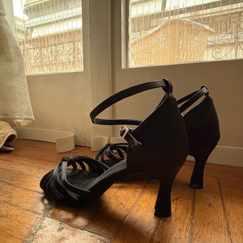 Latin shoes black, 7.5 cm heel, like new, size 38