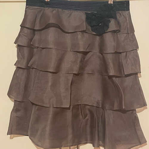 Skirt with ruffles Zara brown like new, size L