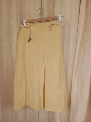 Vintage 50s skirt used, high waist, pastel yellow, size XS