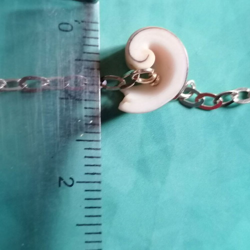 Silver 925 anklet new with chain and white shells