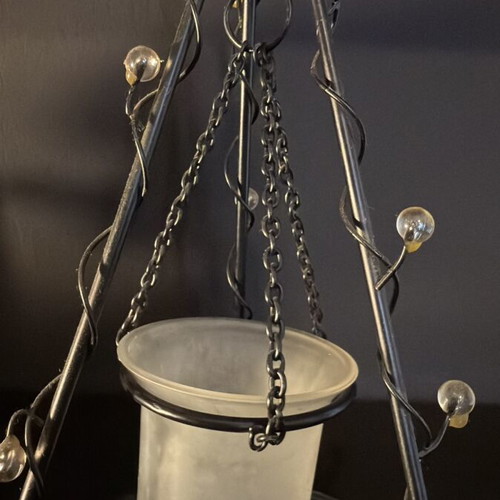 Metal Teepee Decorative Candlestick with Glass Tealight and Lighting like new