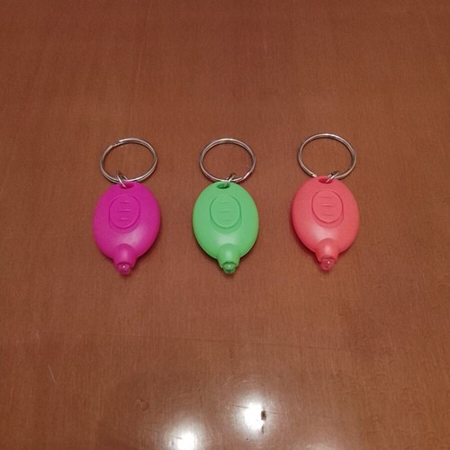 Keychain flashlights new in 3 colors pink, green, orange