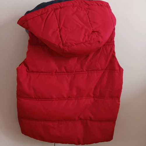 Benetton sleeveless kids jacket with hood like new, blue and red