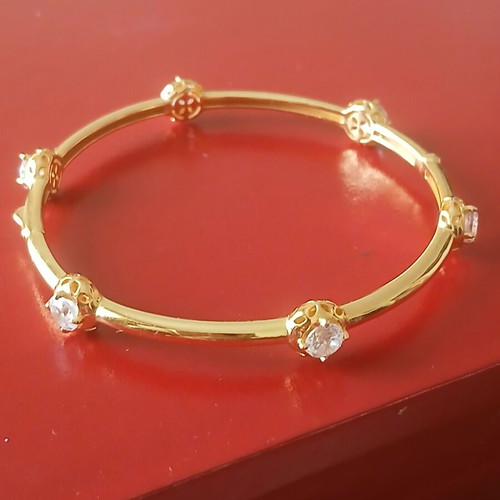 Bracelet silver plated 925 with zirconia, 6 cm opening, like new
