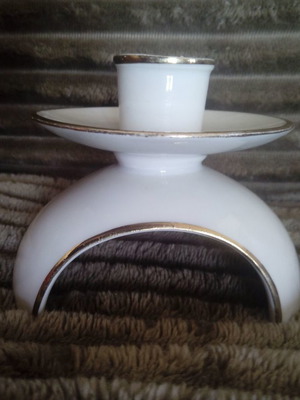Porcelain candlestick Gerold Porzellan Bavaria used, 1970s design
