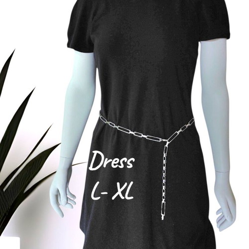 Black dress minimal style large like new with low waist