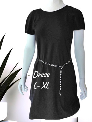 Black dress minimal style large like new with low waist