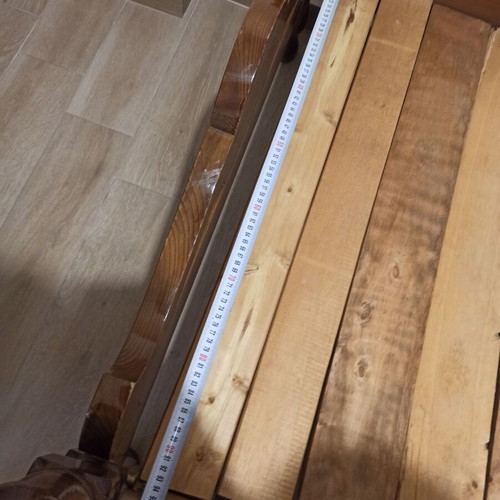 Wooden bed used, 2 meters long, 1 meter wide