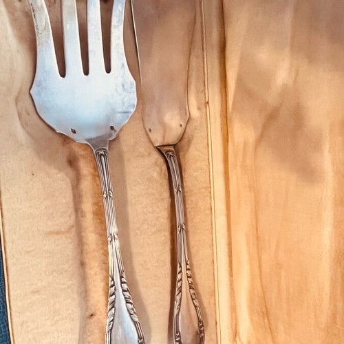 Silver antique French fish serving set like new
