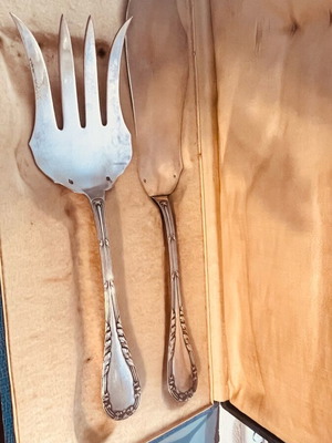 Silver antique French fish serving set like new