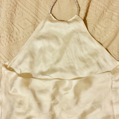 Zara cream satin top like new tie neck size M