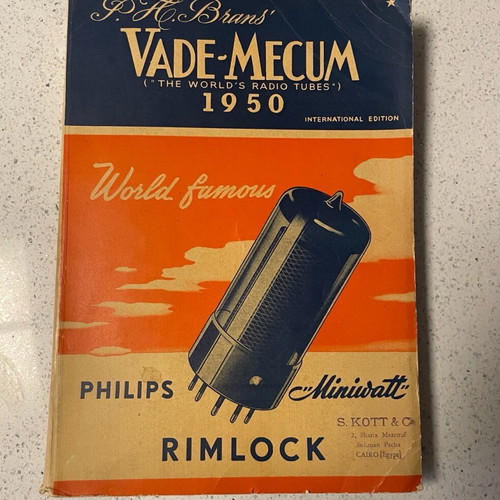P.H. Brams Vade Mecum “The World’s Radio Tubes” 1950 like new