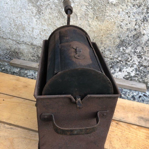 Metal manual coffee roaster used, functional