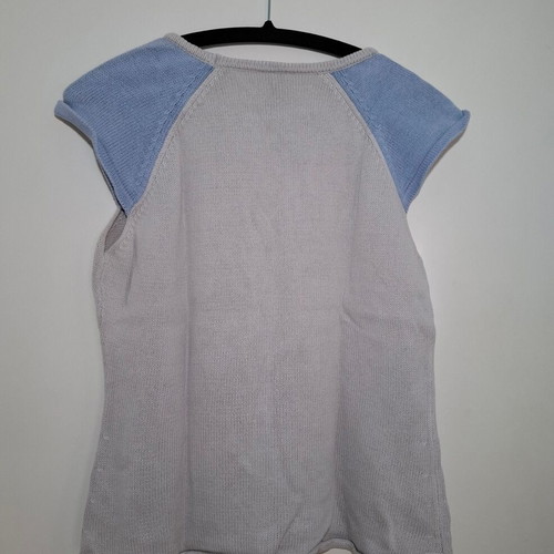Calvin Klein Jeans sleeveless shirt Large used, gray and turquoise