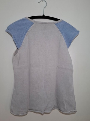 Calvin Klein Jeans sleeveless shirt Large used, gray and turquoise