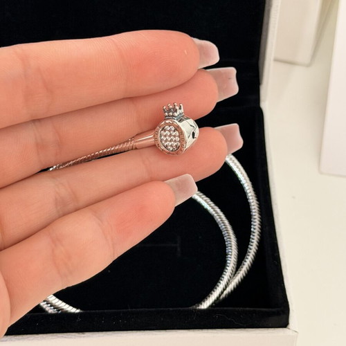 Pandora silver necklace 45 cm, authentic crown design
