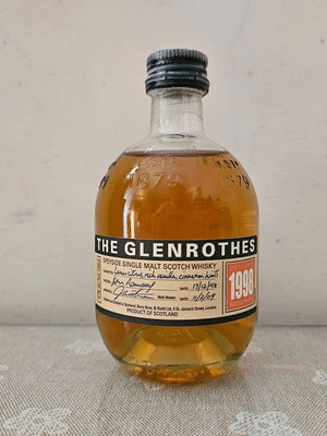 Glenrothes 1998-2012 whisky miniature new, glass bottle 100ml