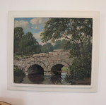 Tom Milbank Signed Painting Landscape with Stone Bridge like new