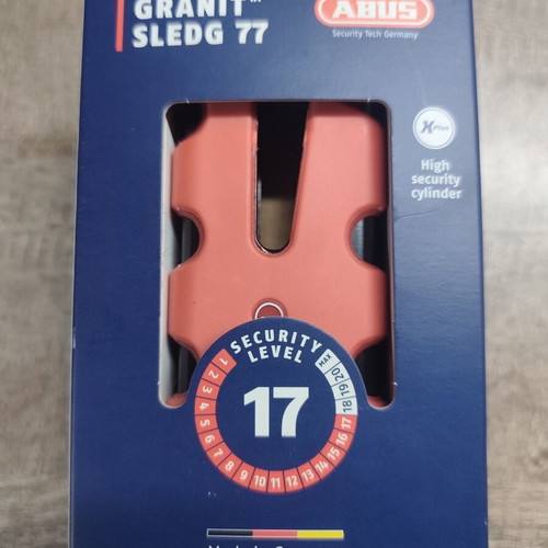 Abus Granit Sledg 77 Motorcycle Disc Brake Lock New, 13mm Pin Diameter, Red