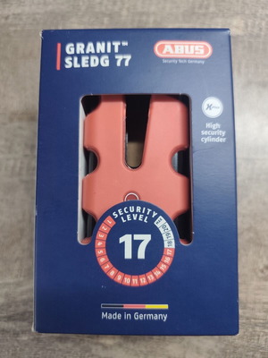 Abus Granit Sledg 77 Motorcycle Disc Brake Lock New, 13mm Pin Diameter, Red