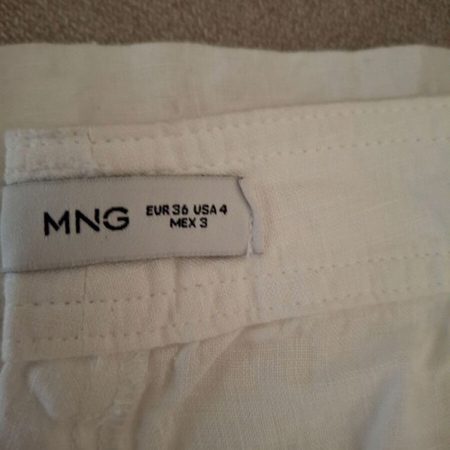 Mango women's linen pants, size M, white, wide leg