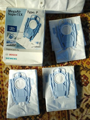 Πάνινες σακούλες σκούπας Bosch Siemens Original Type P πακέτο 3 καινούργιες