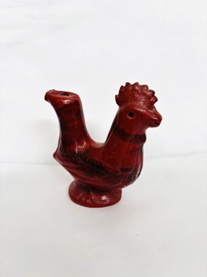 Red Clay Rooster Whistle vintage 1950’s, used