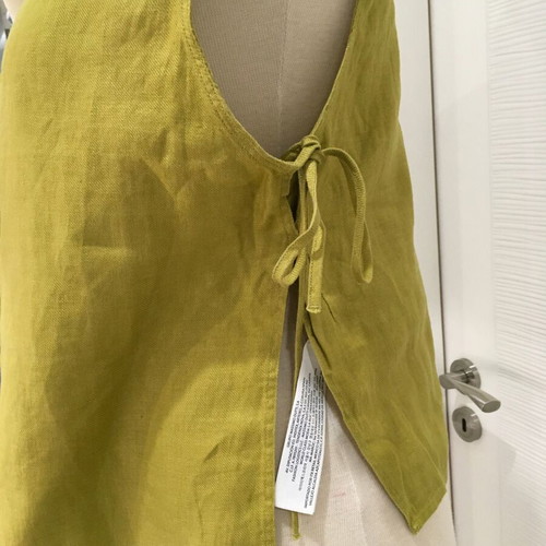 Massimo Dutti linen top size S like new, olive green and yellow