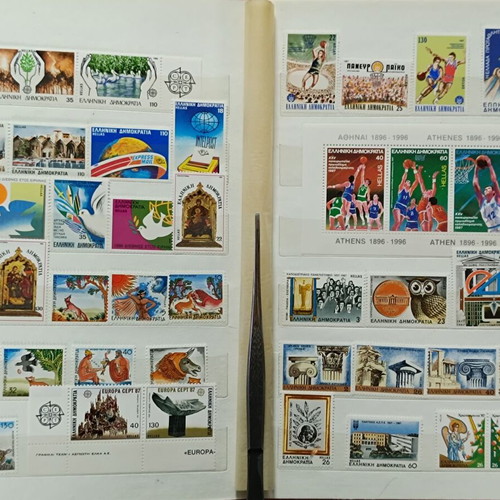 HELLAS1978 TO 1989 THE FIRST SERIES OF 1989 ALL SERIES OF STAMPS CONTINUOUS