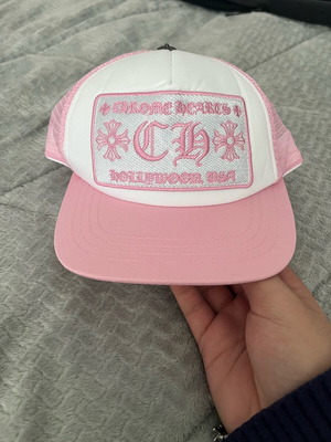 Chrome Hearts Hard Hat like new, white and pink