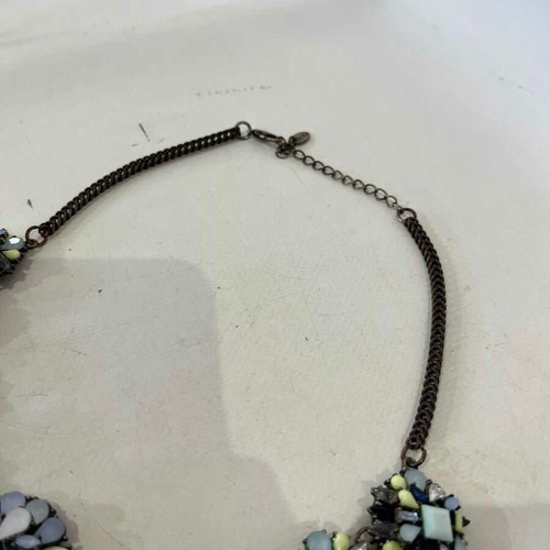 Vintage statement necklace with blue beads, 28cm