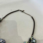 Vintage statement necklace with blue beads, 28cm