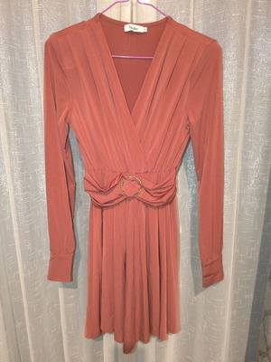 Toi Moi women's dress small orange like new with gold buttons