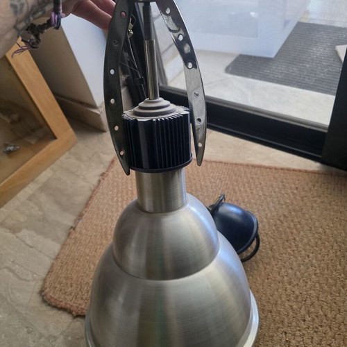 Metal ceiling light used, industrial design, 26cm diameter