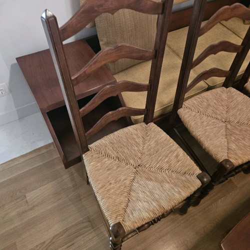 Wicker kitchen chairs used, set of 4 with new wicker