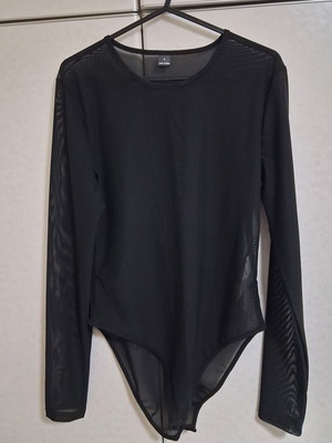 Shein women's sheer bodysuit new, black, size L