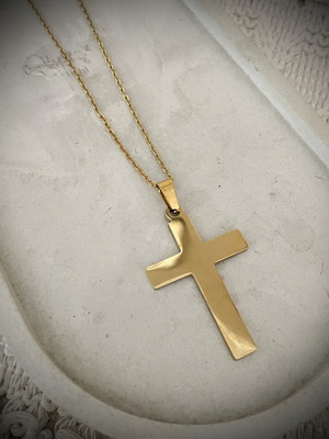Unisex Stainless Steel Cross gold color, new
