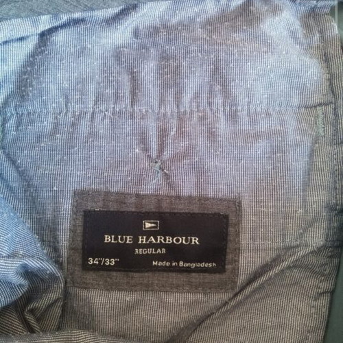 Marks and Spencer men's office pants used, turquoise, size 34