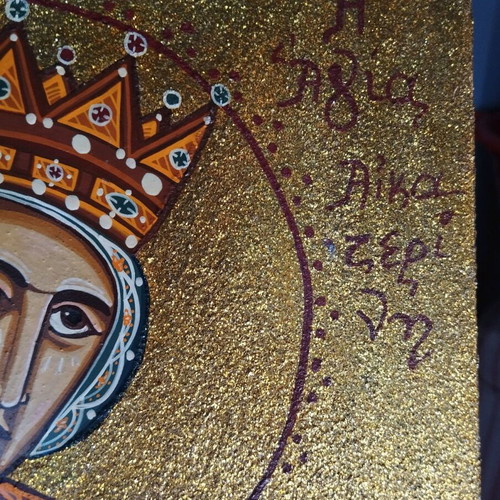 Icon of Saint Catherine like new, traditional egg tempera