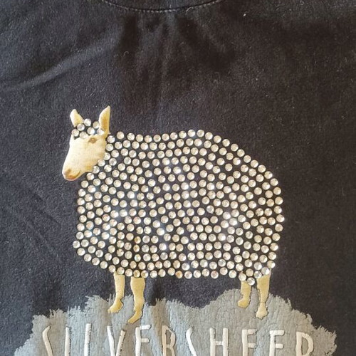 Bershka black T-shirt with design and rhinestones size M used