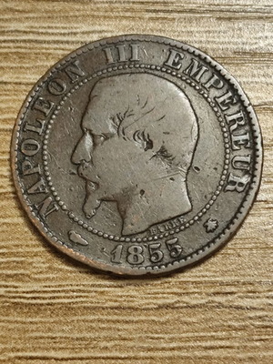 Γαλλικό νόμισμα 5 Centimes 1855 Napoleon III μεταχειρισμένο