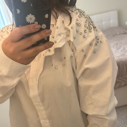Bsb oversized shirt like new with embroidered crystals, one size