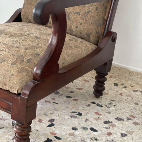 Handmade solid wood antique armchair, very comfortable