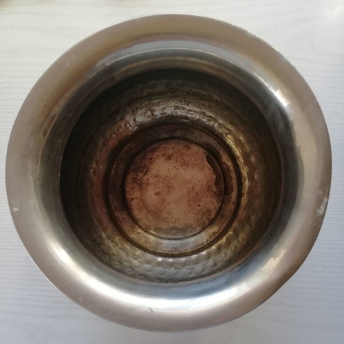 Metal planter vintage used with ornate decoration