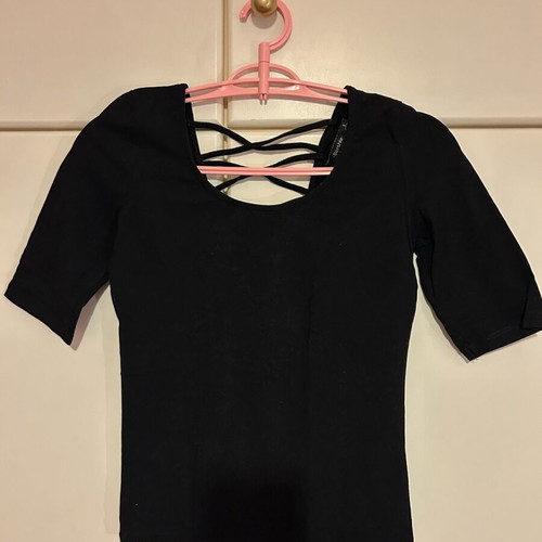 Bershka blouse used, size S, black with open back
